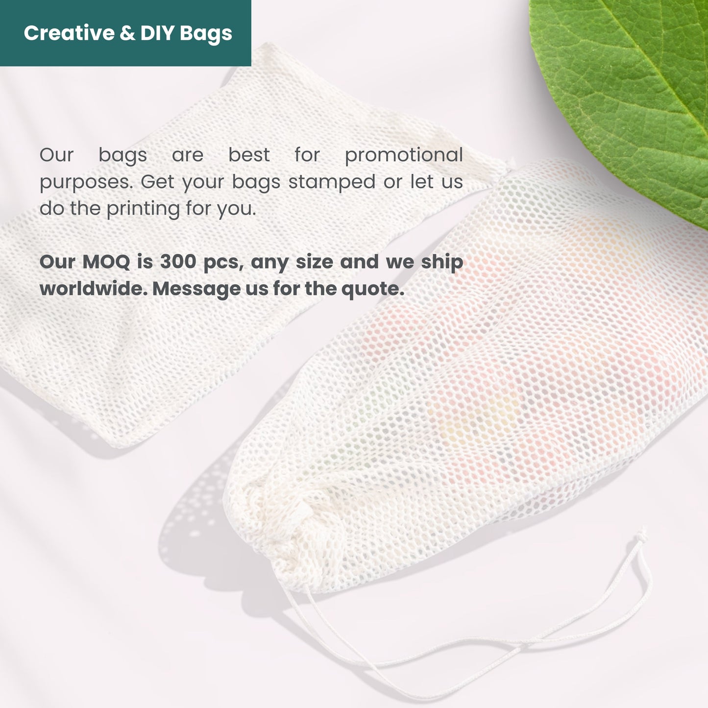 100% Organic Cotton Laundry & Mesh Bags