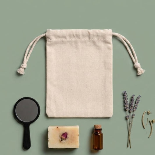 100% Organic Cotton Double Drawstring Premium Cotton Muslin Bags