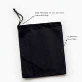 Black Cotton Single Drawstring Cotton Muslin Bags