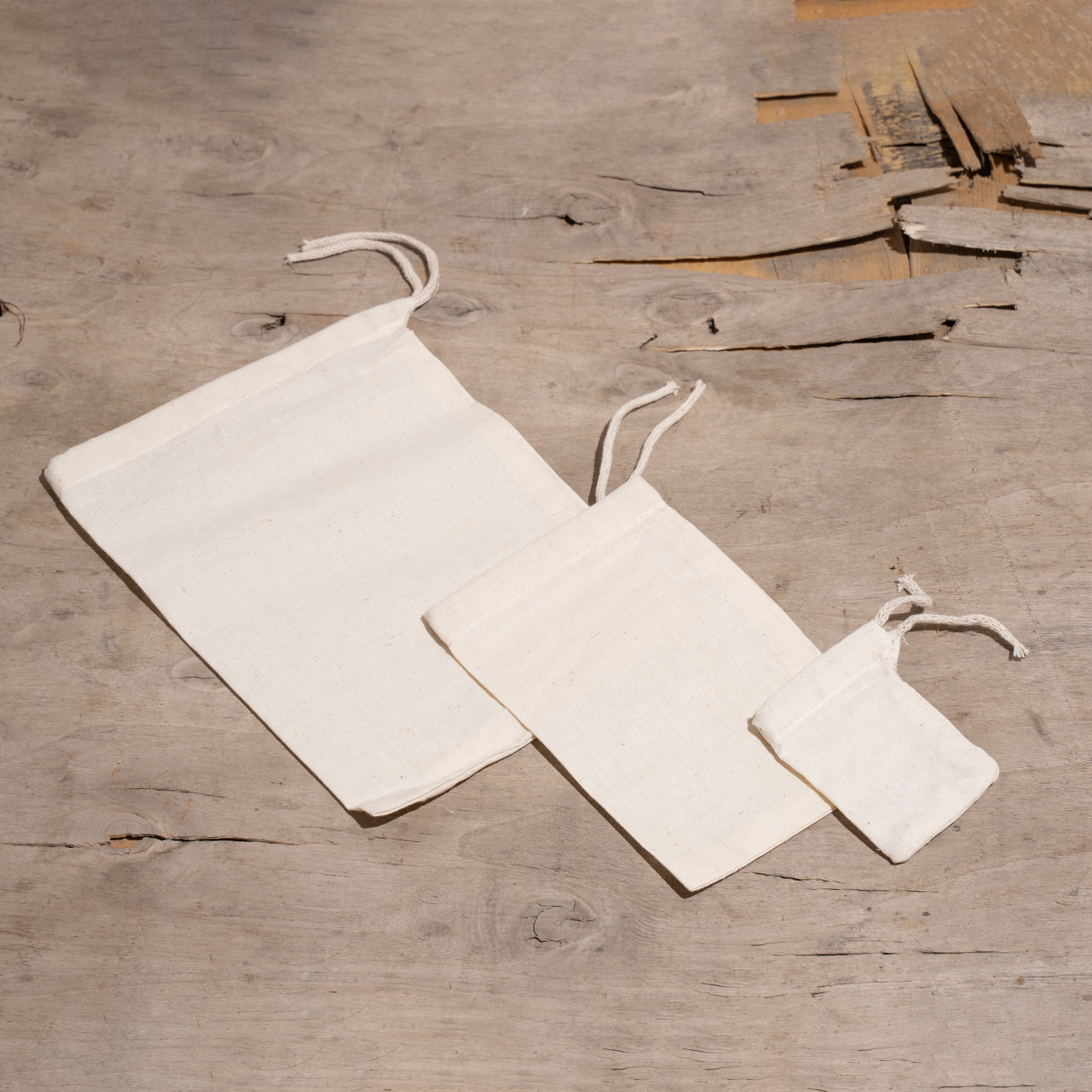 Organic Cotton Single Drawstring Bags