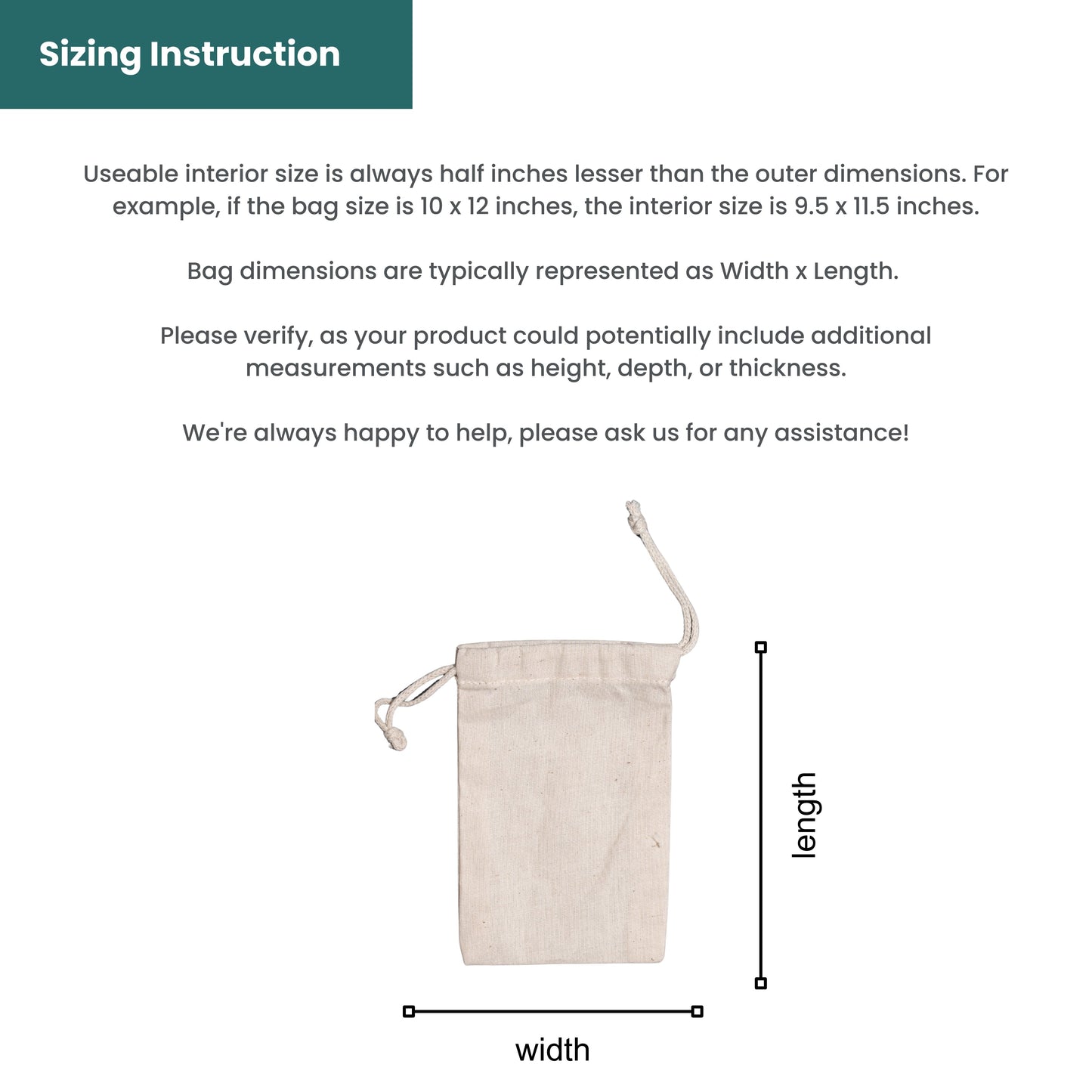 Canvas Cotton Double Drawstring Premium Quality Muslin Bags