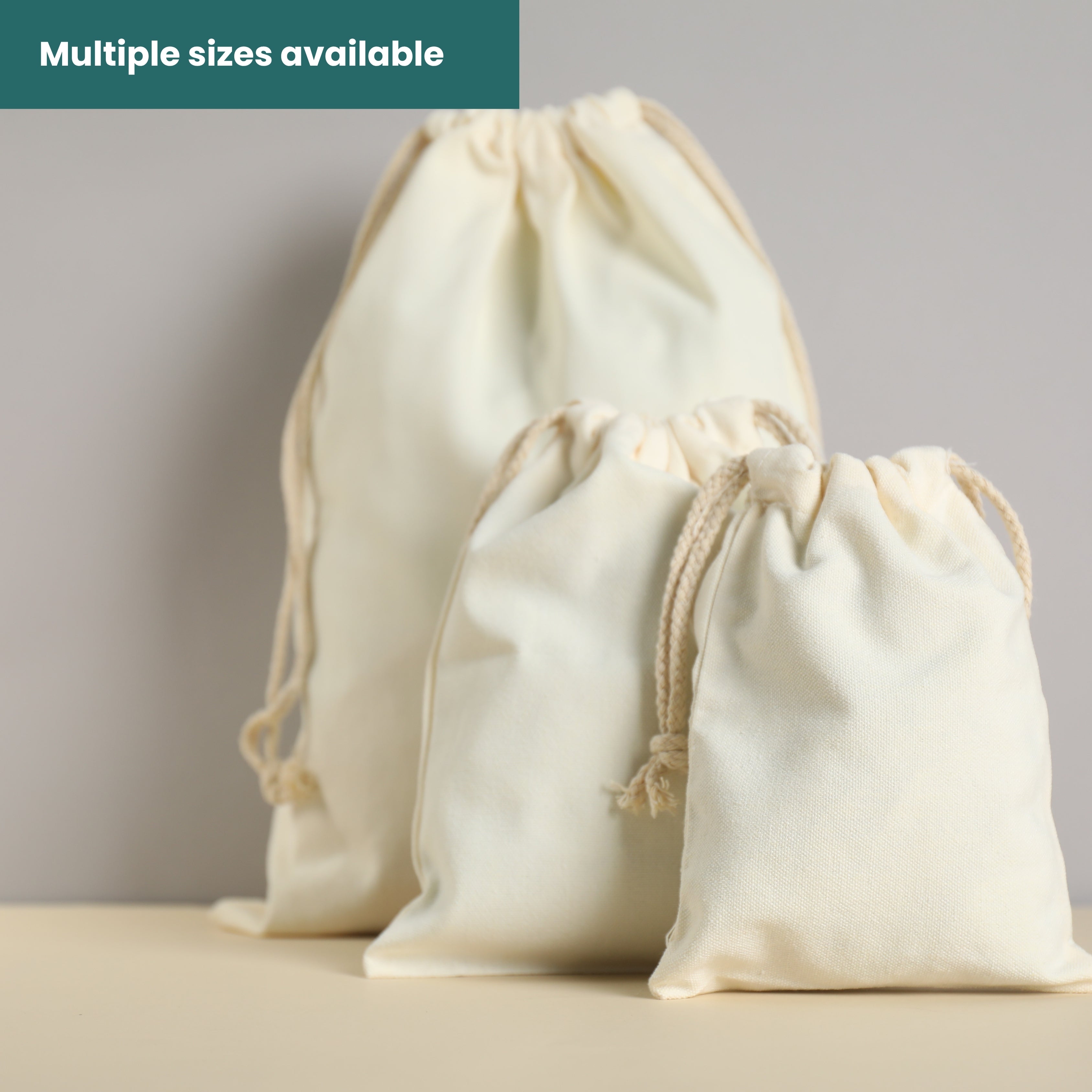 100% Organic Cotton Double Drawstring Eco-friendly Reusable Cotton Muslin Bags