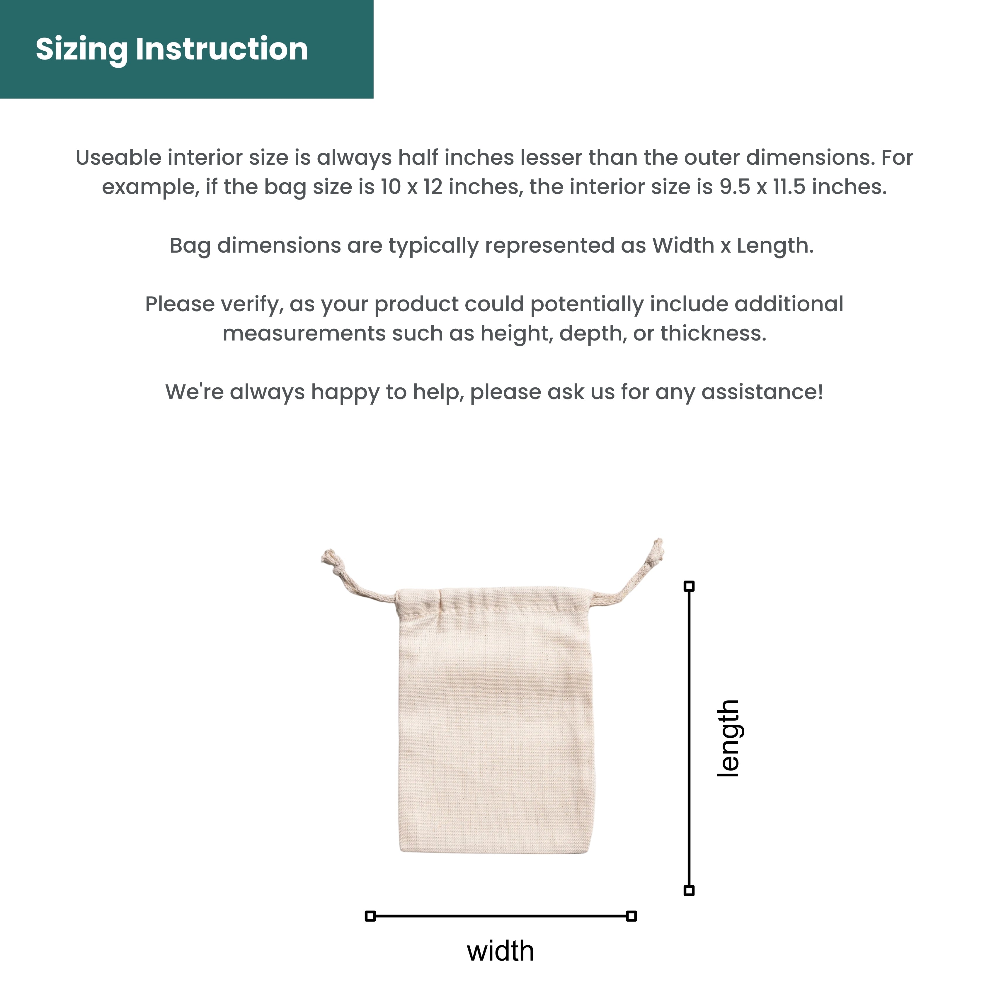 25x30 cm (10x12 Inches) 100% Organic Cotton Double Drawstring Eco-friendly Reusable Cotton Muslin Bags