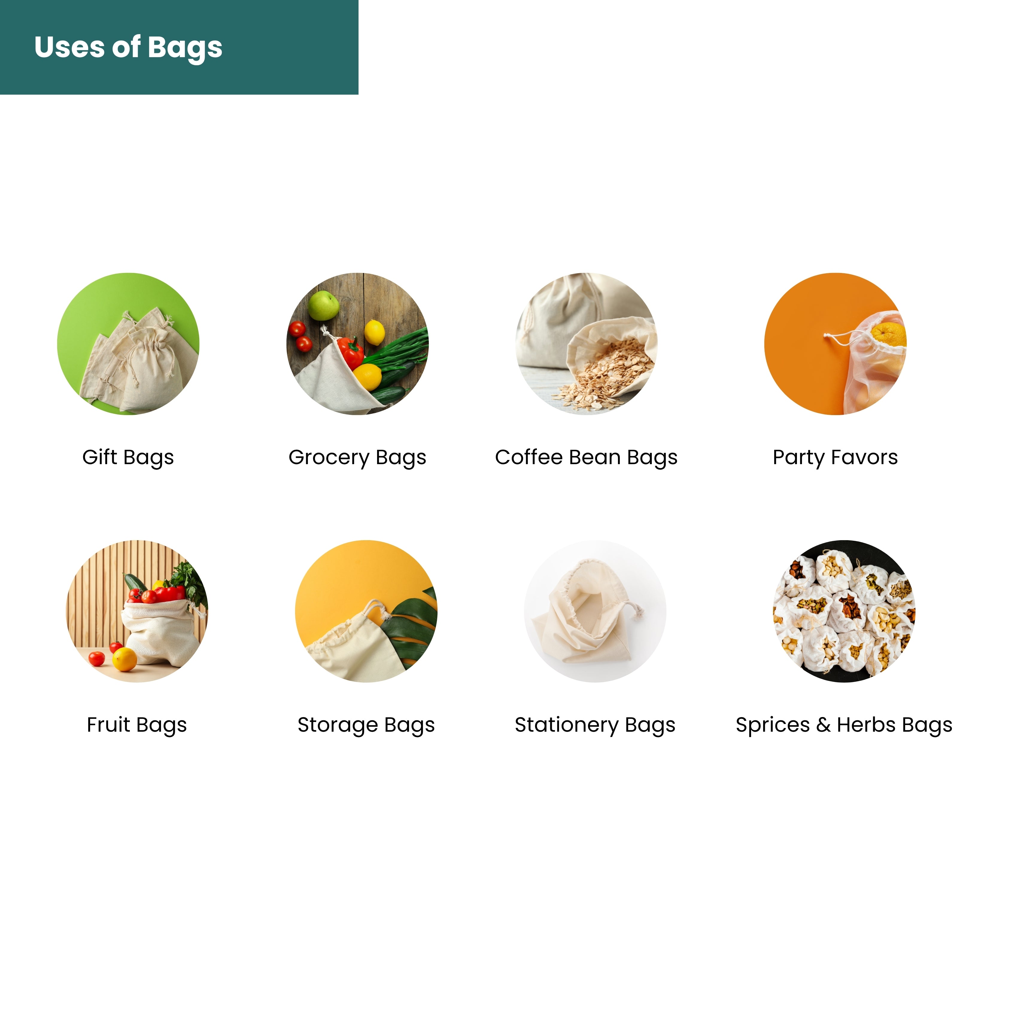 100% Organic Cotton Double Drawstring Eco-friendly Reusable Cotton Muslin Bags