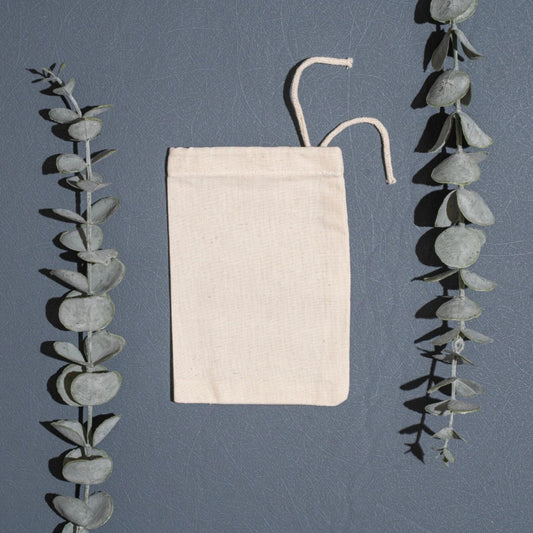 10x15 cm (4x6 Inches) 100% Organic Cotton Single Drawstring Eco-friendly Reusable Cotton Muslin Bags