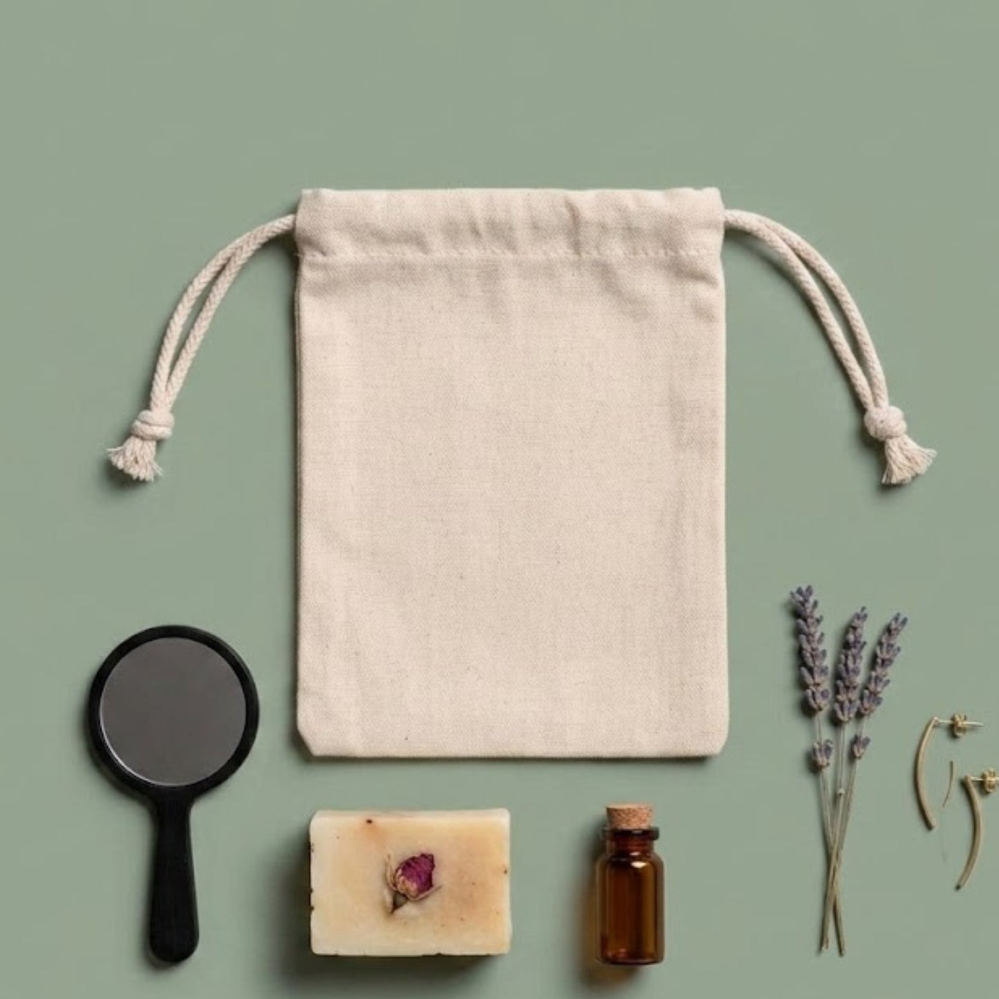 100% Organic Cotton Double Drawstring Premium Cotton Muslin Bags