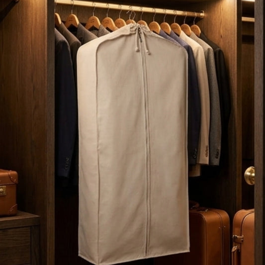 Cotton Garment Bag – Breathable Bulk Clothing Storage of 15 Hangers