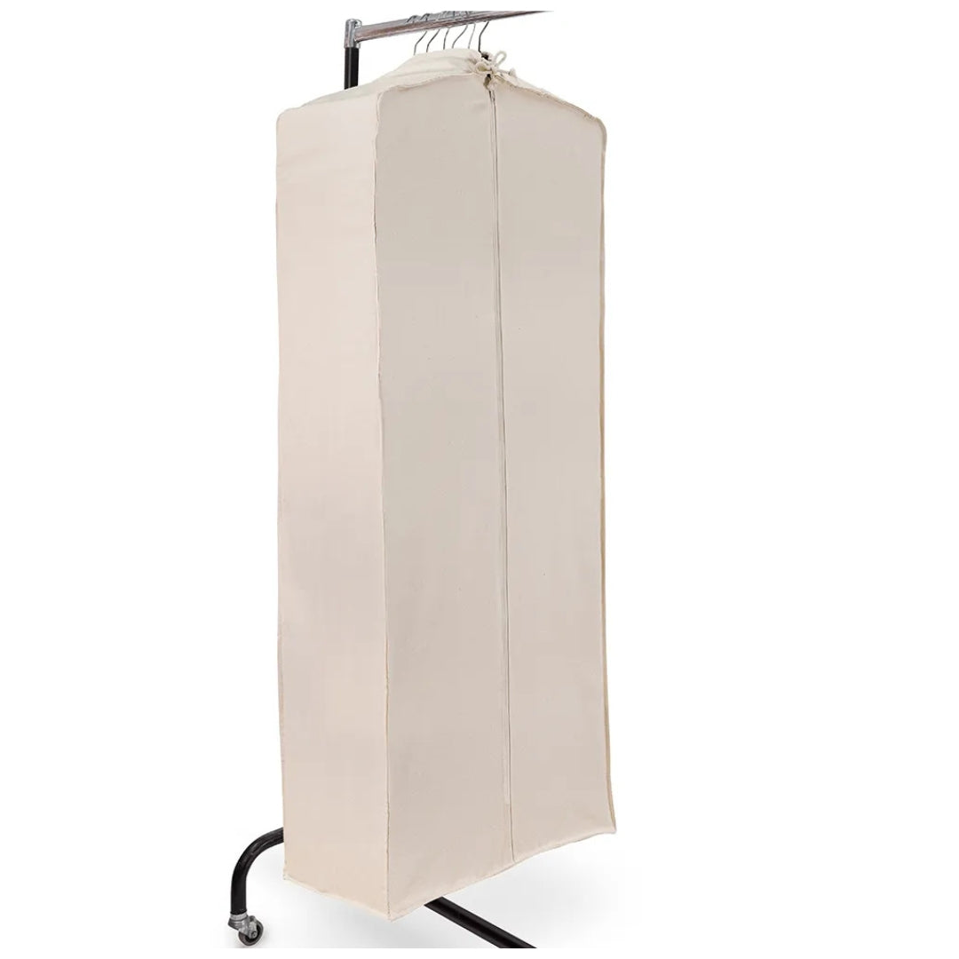 Cotton Garment Bag – Breathable Bulk Clothing Storage of 15 Hangers