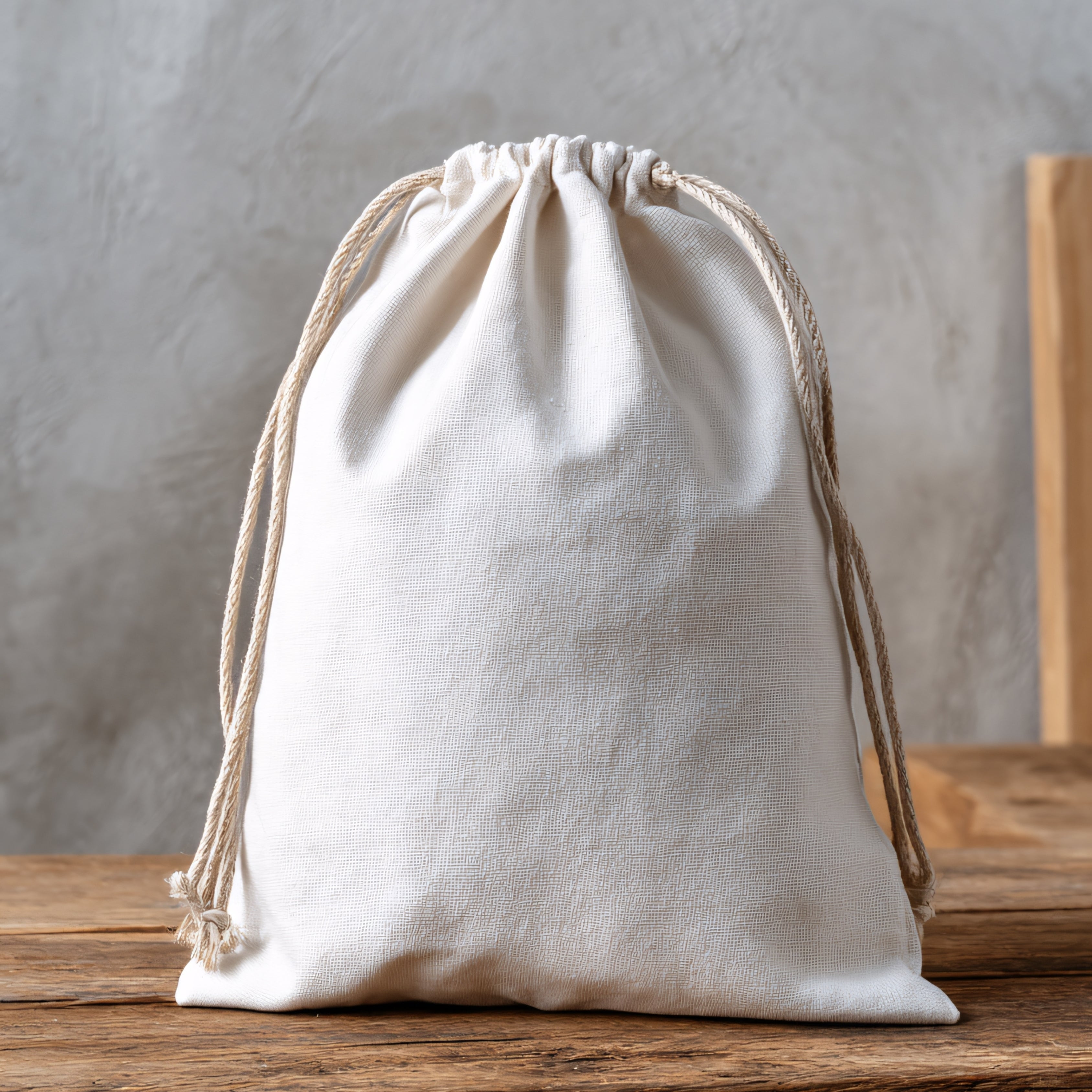 100% Organic Cotton Double Drawstring Eco-friendly Reusable Cotton Muslin Bags