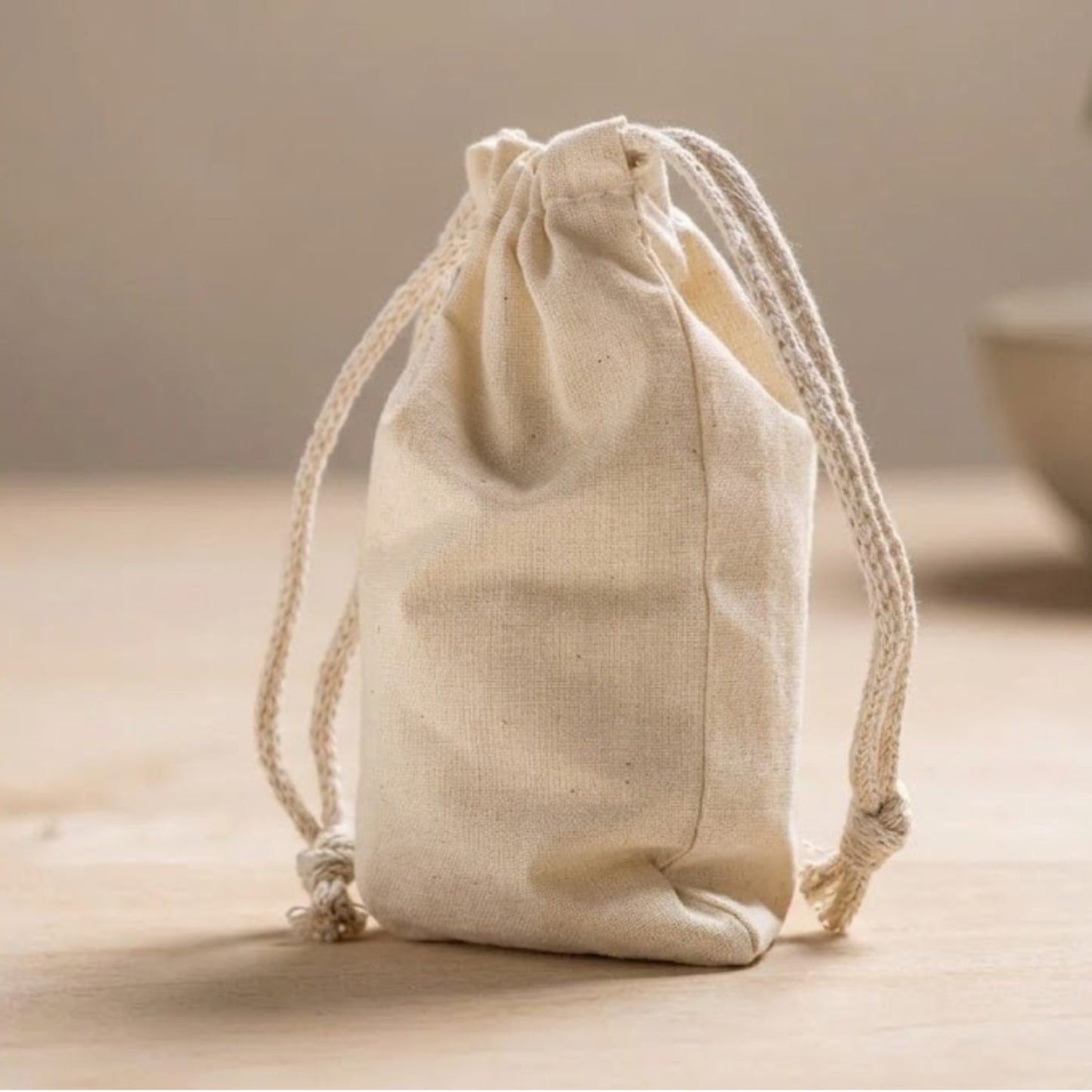 100% Organic Cotton Double Drawstring Premium Cotton Muslin Bags