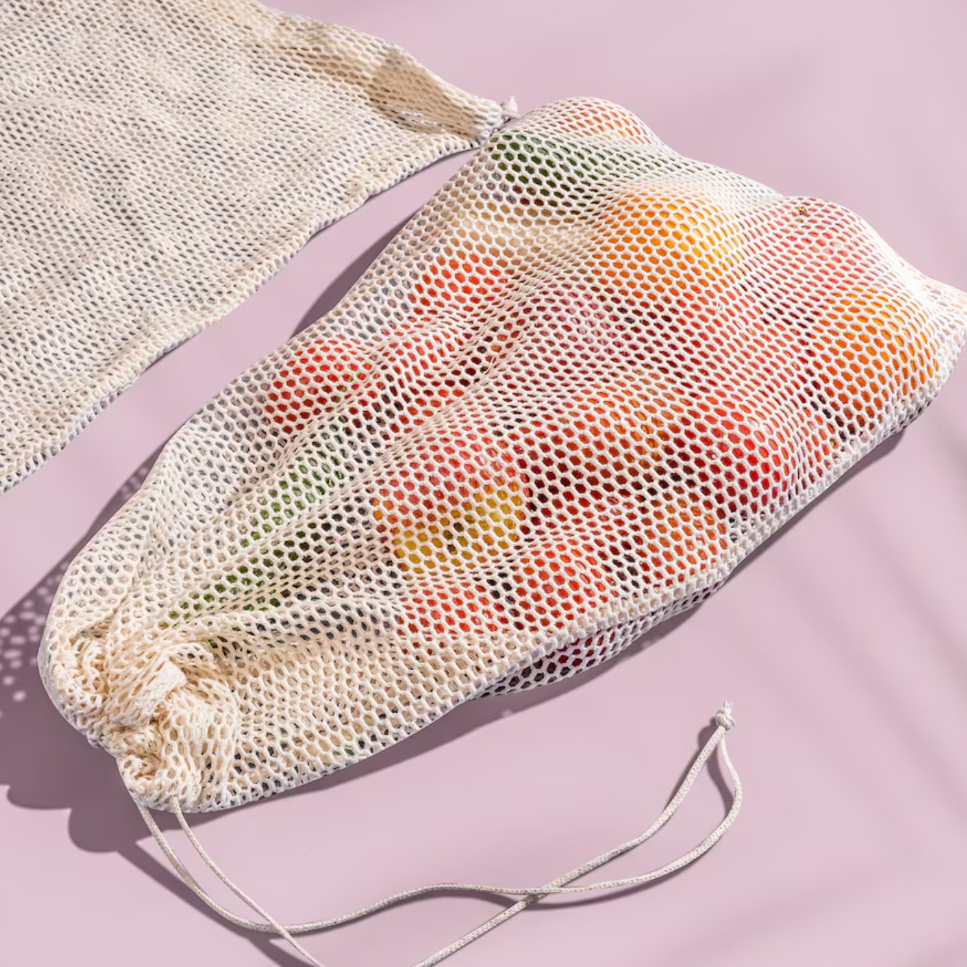 Organic Cotton Laundry Bags. Washable and Reusable. Mesh Storage Bags