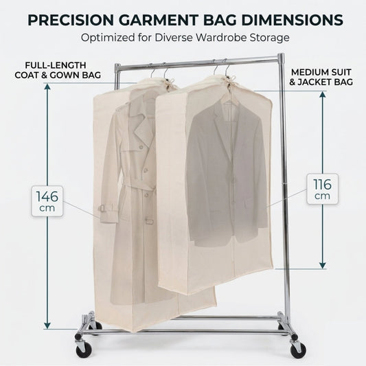 Cotton Garment Bag – Bulk Clothing Storage of 15 Hangers