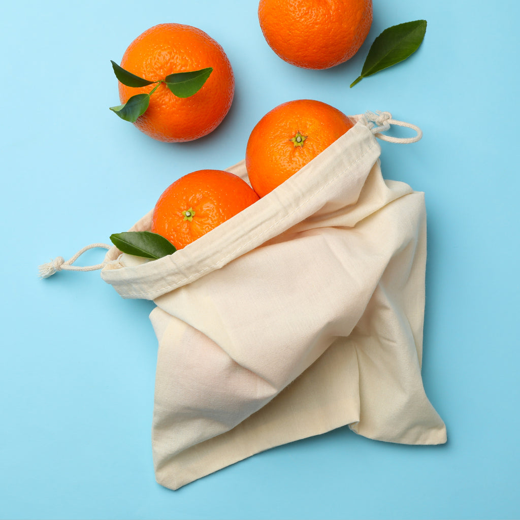 25x30 cm (10x12 Inches) 100% Organic Cotton Double Drawstring Eco-friendly Reusable Cotton Muslin Bags