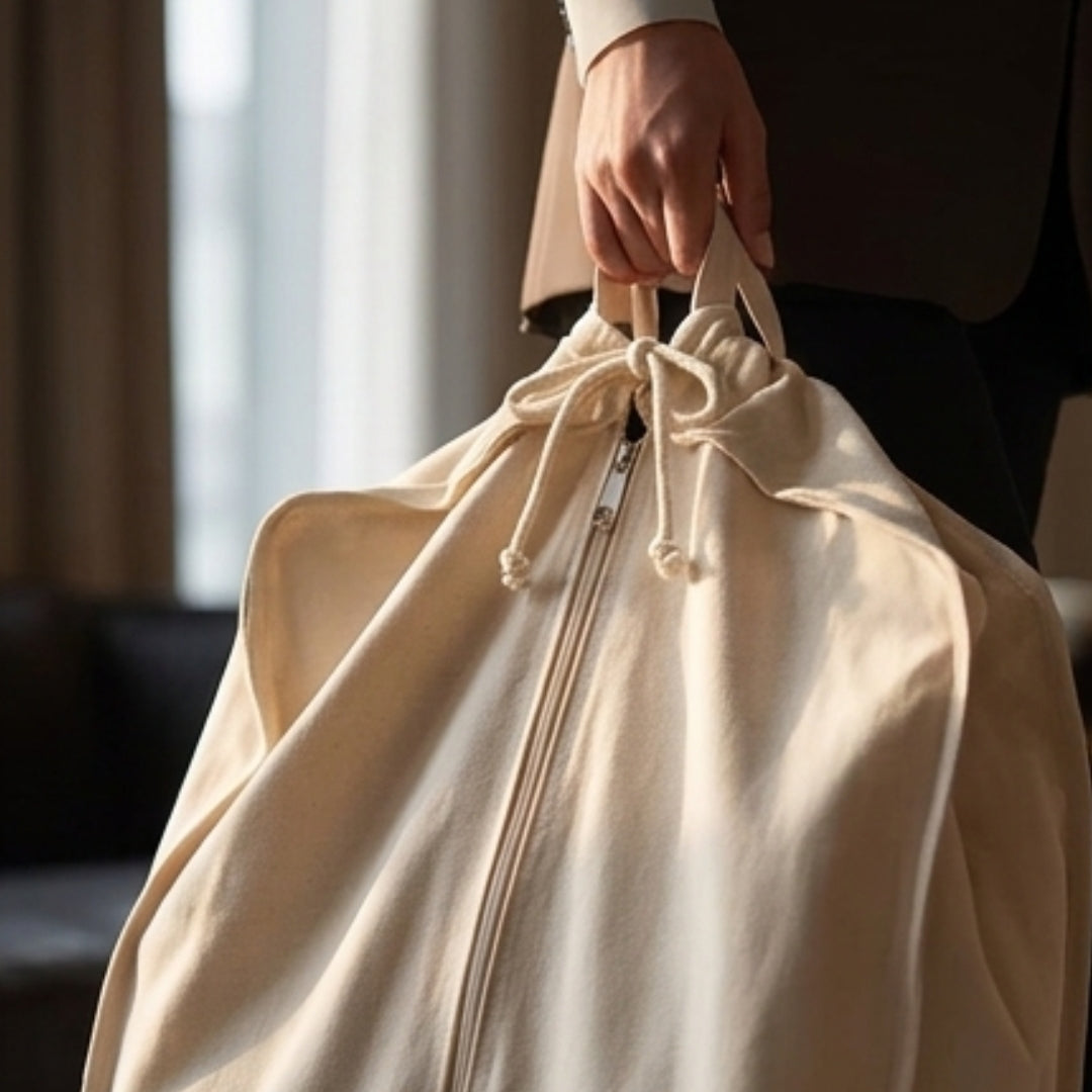 Cotton Garment Bag – Breathable Bulk Clothing Storage of 15 Hangers