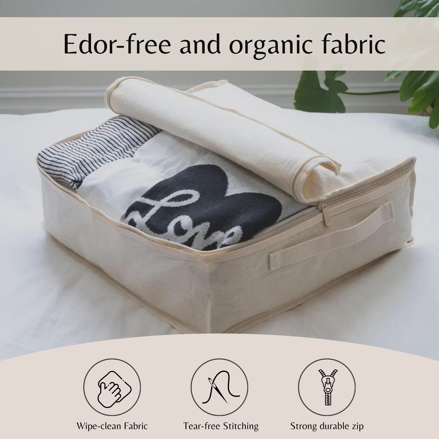 Clothing Storage Bags – 330gsm (10oz) Extra Thick Natural Cotton Packing Cubes – X-Large
