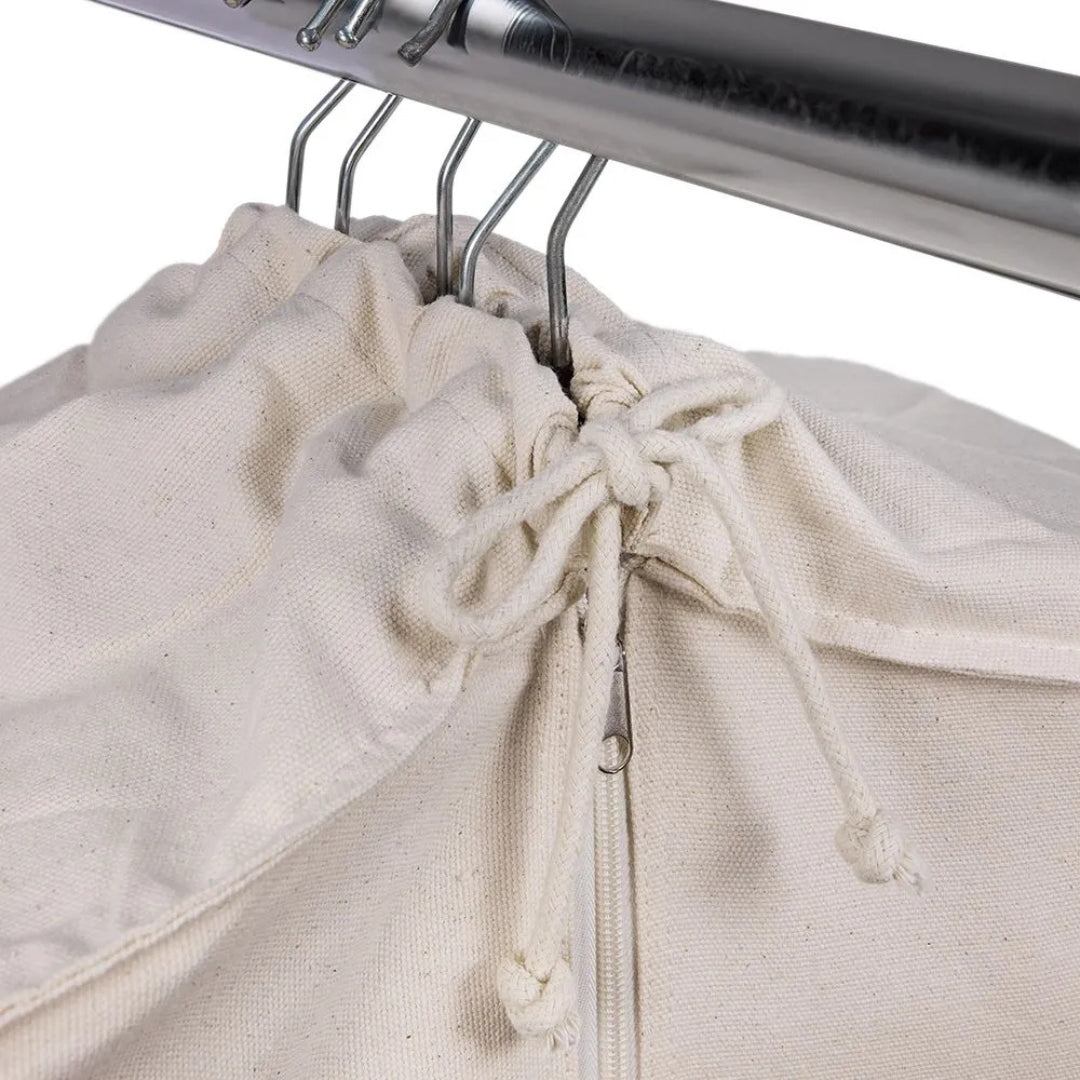 Cotton Garment Bag – Breathable Bulk Clothing Storage of 15 Hangers