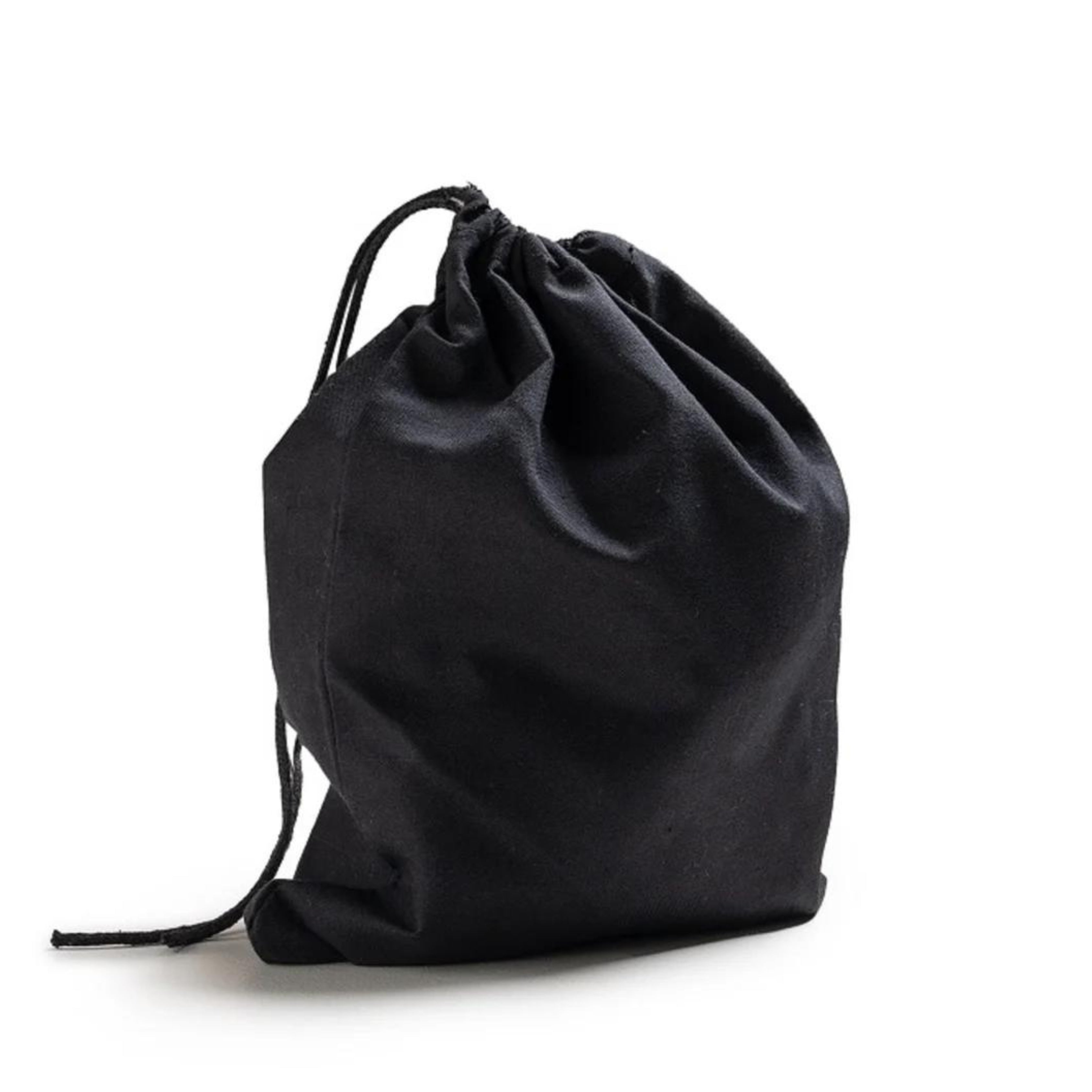 Black Cotton Single Drawstring Eco-friendly Reusable Cotton Muslin Bags