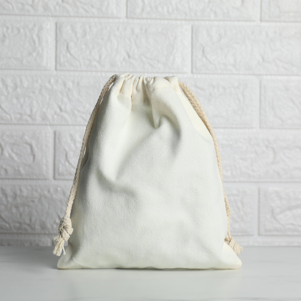 25x30 cm (10x12 Inches) 100% Organic Cotton Double Drawstring Eco-friendly Reusable Cotton Muslin Bags