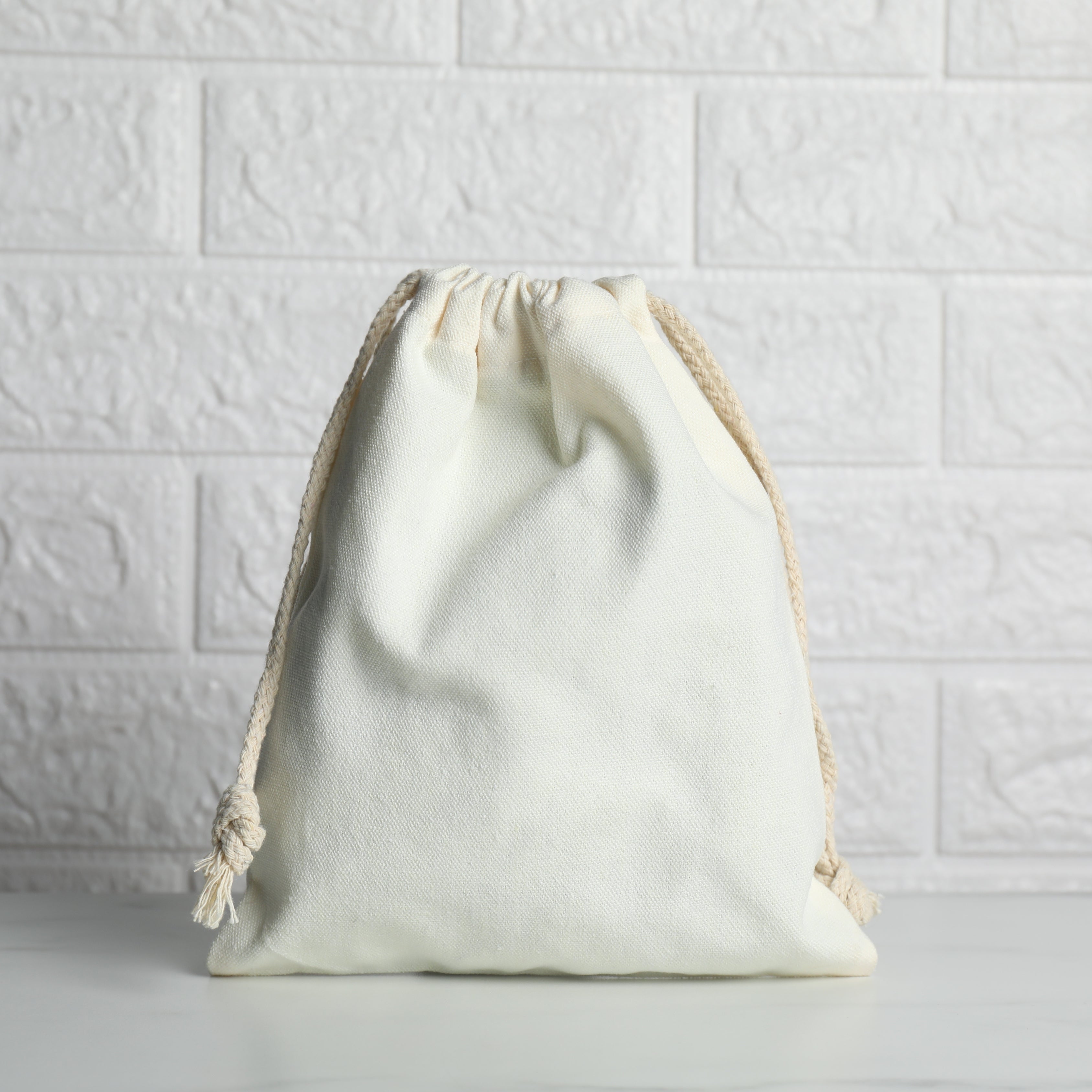 25x30 cm (10x12 Inches) 100% Organic Cotton Double Drawstring Eco-friendly Reusable Cotton Muslin Bags