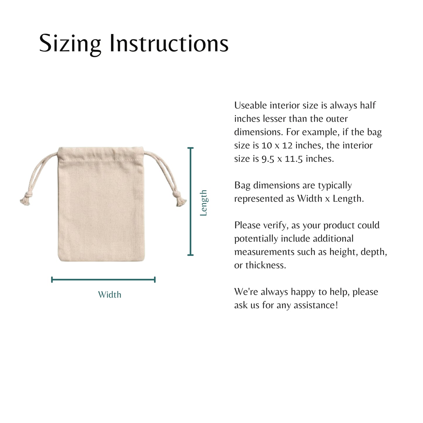 100% Organic Cotton Double Drawstring Premium Cotton Muslin Bags