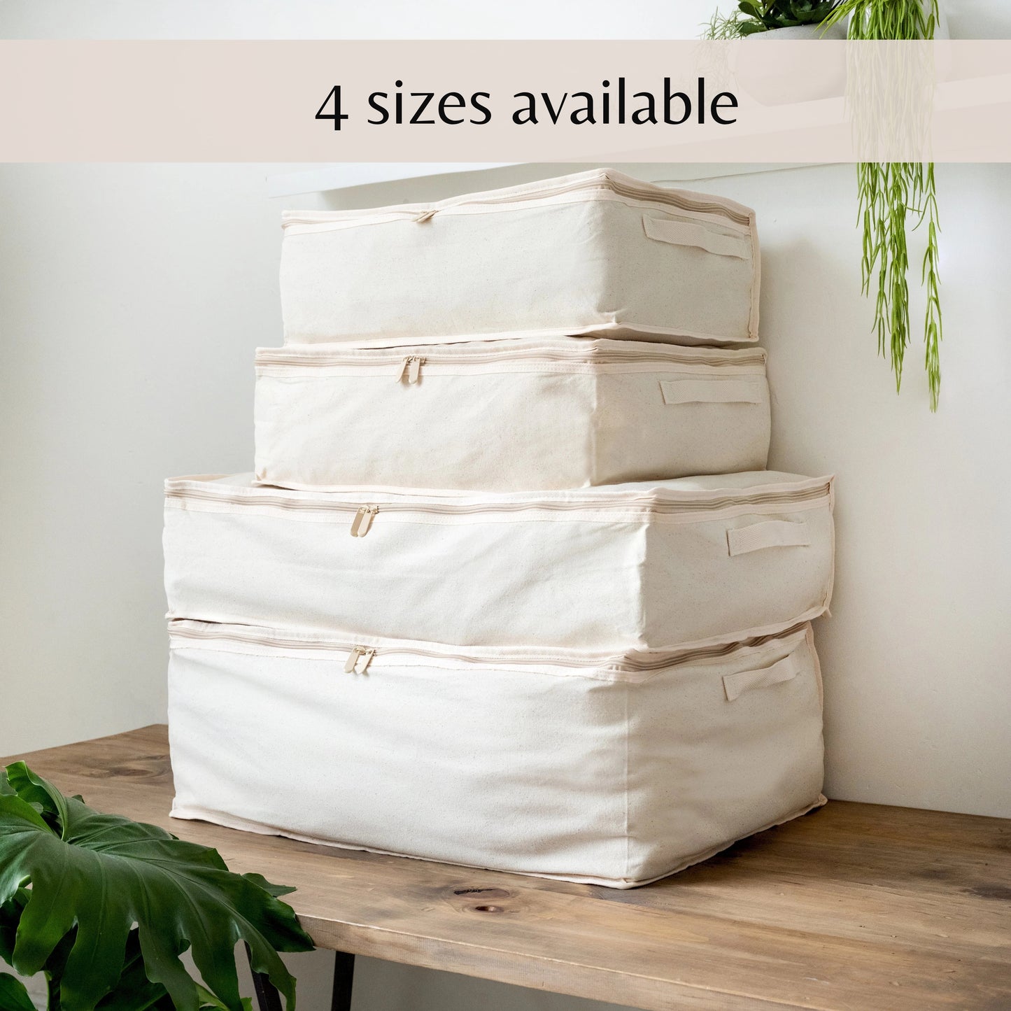 Clothing Storage Bags – 330gsm (10oz) Extra Thick Natural Cotton Packing Cubes – Small