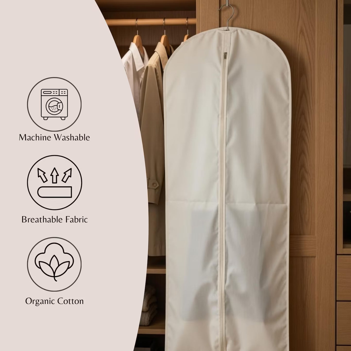 100% Natural Cotton Garment Bag (146cm)